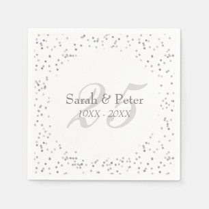 Serviette En Papier Célébration de 25 ans de mariage Confetti Star Dus
