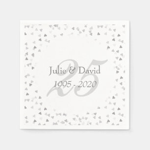 Serviette En Papier Célébration de 25 ans de mariage - Confettis de co