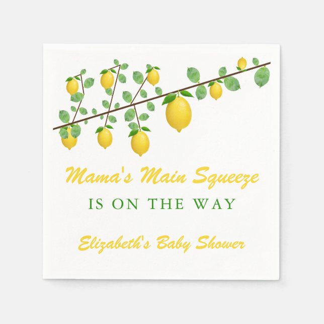 Serviette En Papier Célébration de bébé au citron, le premier amour (Devant)
