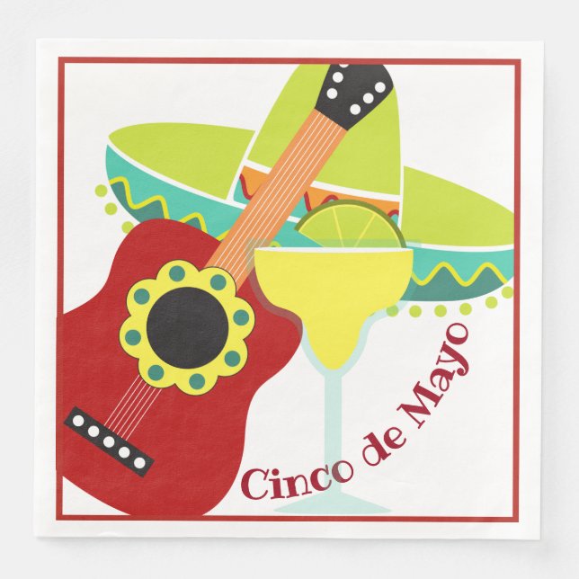 Serviette En Papier Célébration de Cinco de Mayo (Devant)