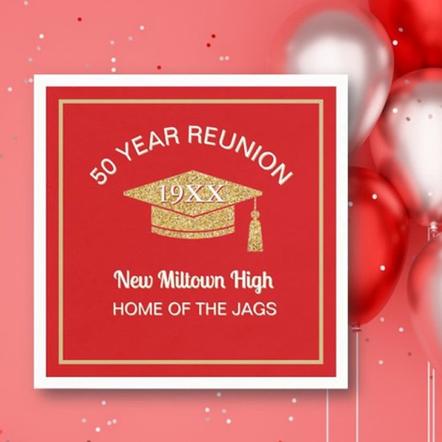 Serviette En Papier Célébration de classe !  50e réunion  (Créateur téléchargé)