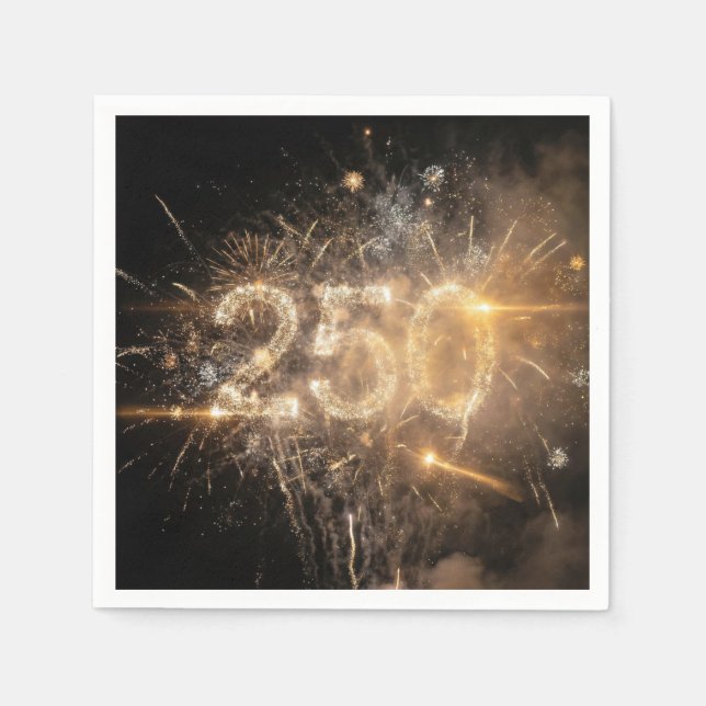 Serviette En Papier Célébration de feu d'artifice du 250e anniversaire (Devant)