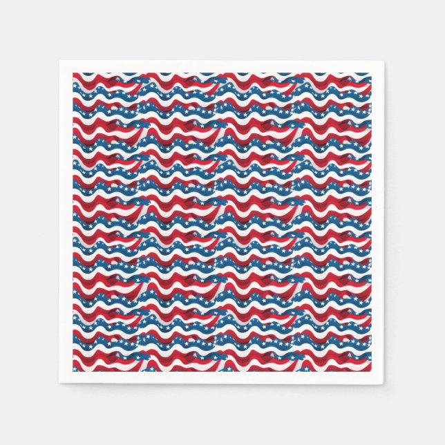 Serviette En Papier Célébration de Gras Stars & Stripes (Devant)