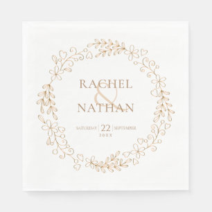 Serviette En Papier Célébration de guirlande florale moderne chic
