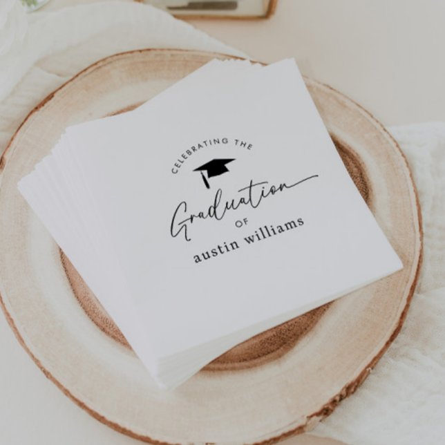 Serviette En Papier Célébration de la remise des diplômes d'un garçon (Créateur téléchargé)