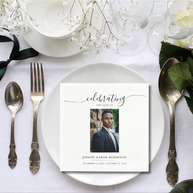 Serviette En Papier Célébration de la vie Mémorial Funérailles Photo (Créateur téléchargé)