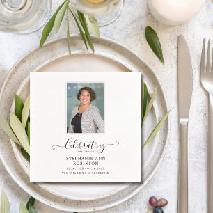 Serviette En Papier Célébration de la vie Photo Simple Modern