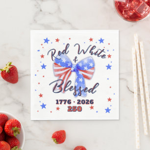 Serviette En Papier Célébration de l'Amérique Patriotique Chrétienne 2