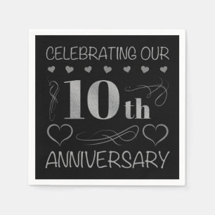 Serviette En Papier Célébration de notre 10e anniversaire
