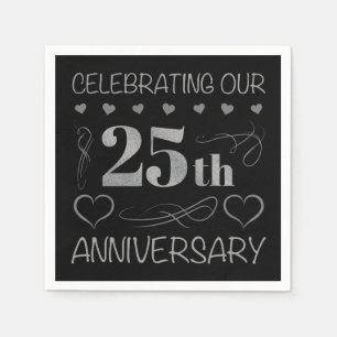Serviette En Papier Célébration de notre 25e anniversaire
