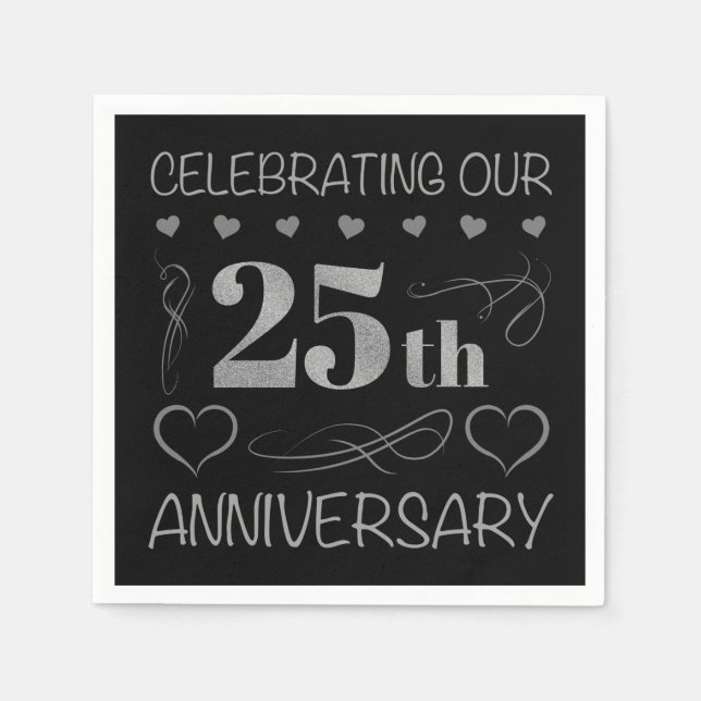 Serviette En Papier Célébration de notre 25e anniversaire (Devant)