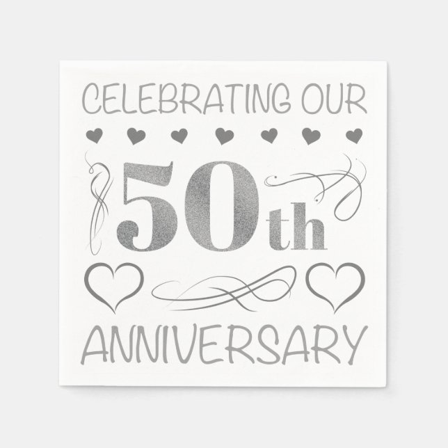 Serviette En Papier Célébration de notre 50e anniversaire (Devant)