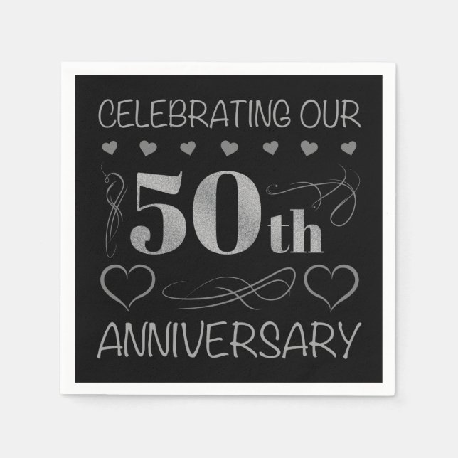 Serviette En Papier Célébration de notre 50e anniversaire (Devant)