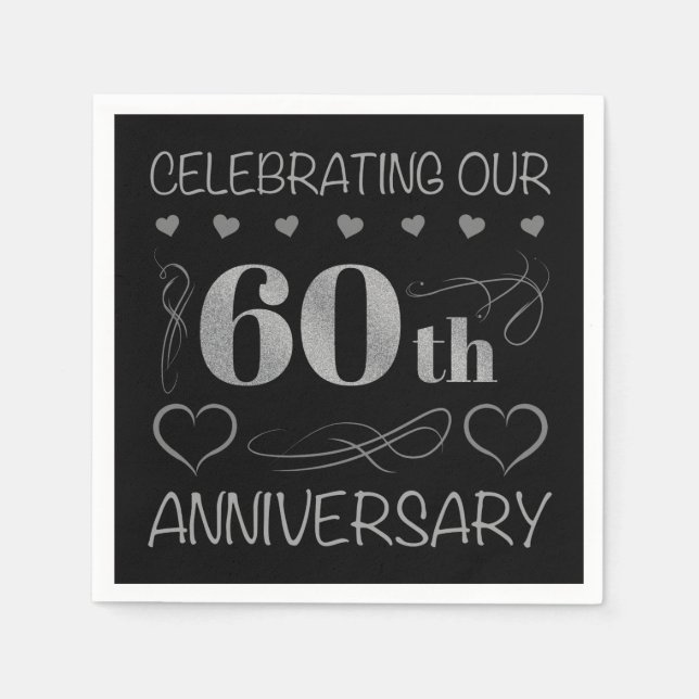 Serviette En Papier Célébration de notre 60e anniversaire (Devant)