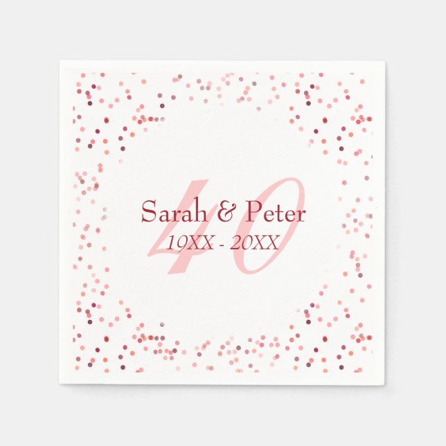 Serviette En Papier Célébration de rubis pour les 40 ans de mariage av (Devant)