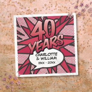 Serviette En Papier Célébration des 40 ans de mariage pour un annivers