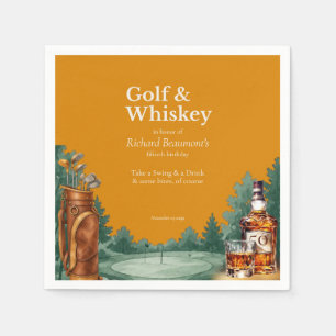 Serviette En Papier Célébration des 50 ans de golf chic et de whisky p