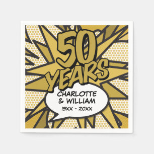 Serviette En Papier Célébration du 50e anniversaire de mariage en Pop 