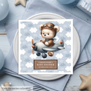 Serviette En Papier Célébration du Baby shower Teddy Bear Pilot Napkin