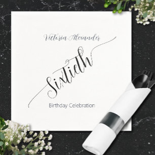 Serviette En Papier Célébration du Soixantième Anniversaire en Écritur