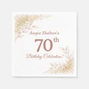 Serviette En Papier Célébration élégante de 70 ans d'anniversaire en o