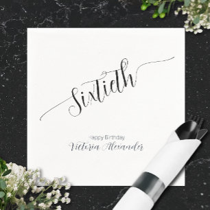 Serviette En Papier Célébration élégante de soixantième anniversaire