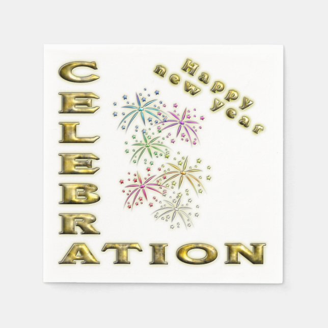 Serviette En Papier Célébration happy new year (Devant)
