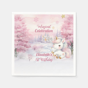 Serviette En Papier Célébration magique Unicorn 1er anniversaire