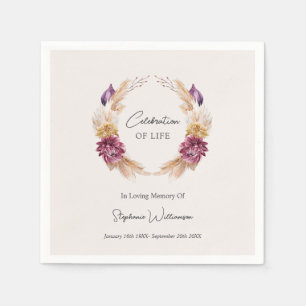 Serviette En Papier Celebration of Life Fall Floral Wreath