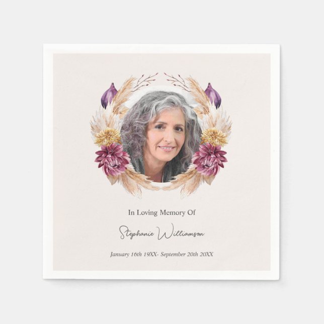 Serviette En Papier Celebration of Life Fall Floral Wreath (Devant)