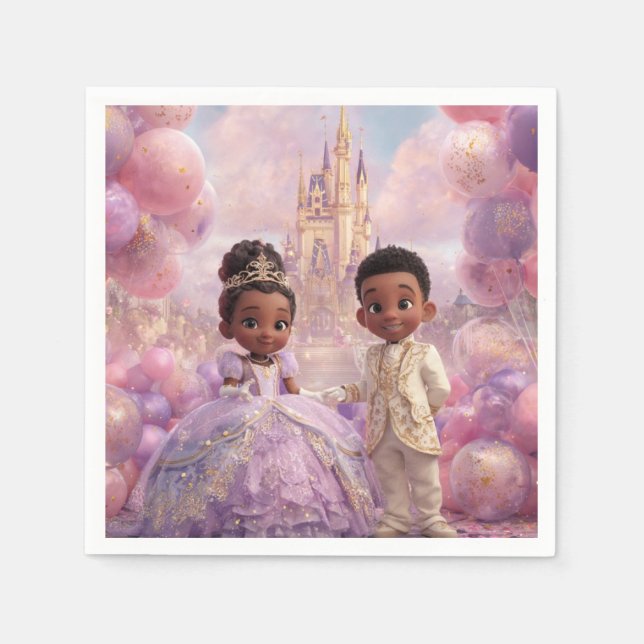 Serviette En Papier Célébration Royale de Petit Enfant (Devant)