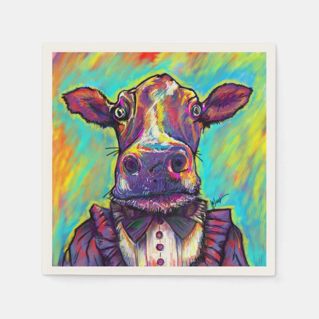 Serviette En Papier Célèbre Cocktail de vache serviettes (Devant)