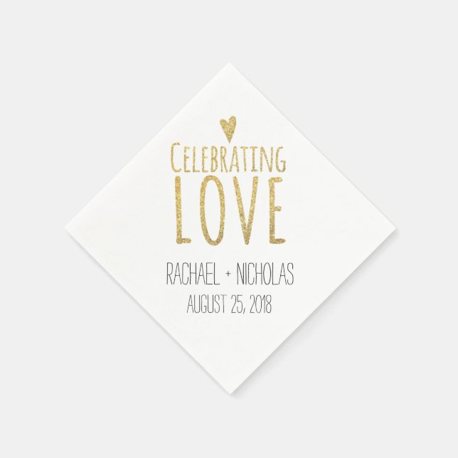 Serviette En Papier Célébrer l'amour | MARIAGE (Coin)