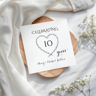 Serviette En Papier Célébrer un anniversaire de 10 ans avec une couron