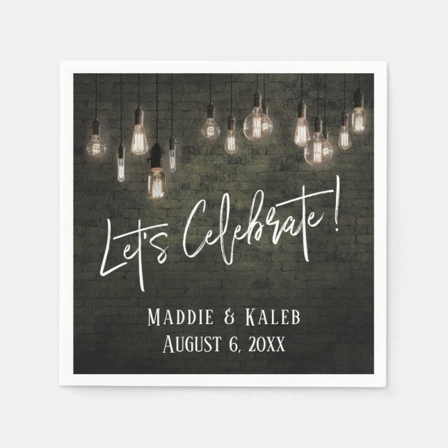 Serviette En Papier Célébrons les briques industrielles avec des lumiè (Devant)