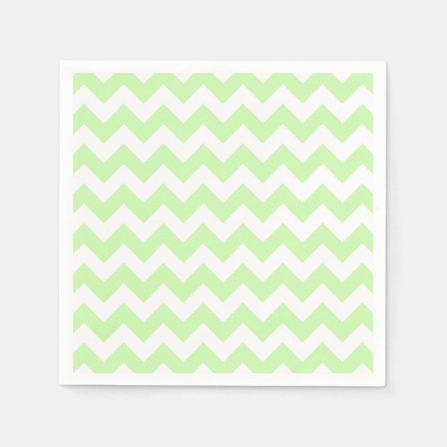 Serviette En Papier Celery Green, White Chevron Zig Zag Pattern (Devant)