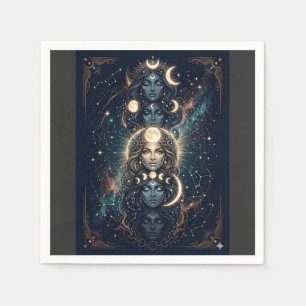 Serviette En Papier Celestial Moon Goddess Mystical