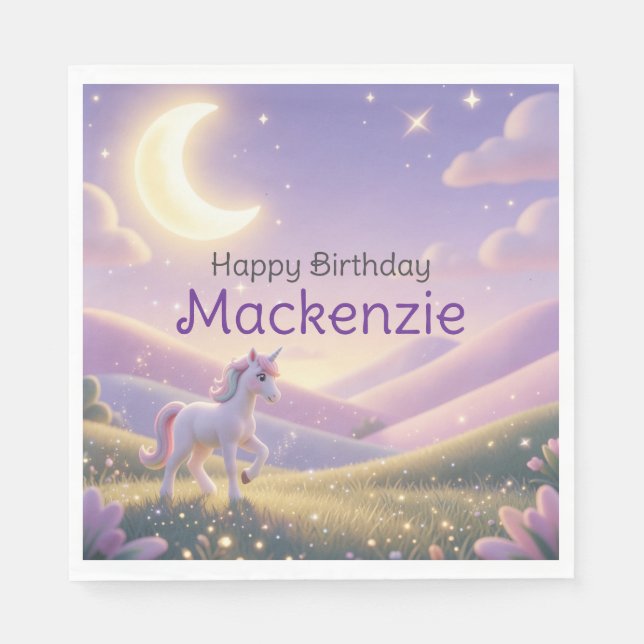 Serviette En Papier Celestial Unicorn Birthday Party (Devant)