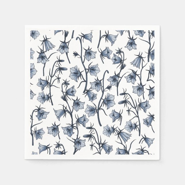 Serviette En Papier Cellules bleues, Cloches, Bellflowers (Devant)