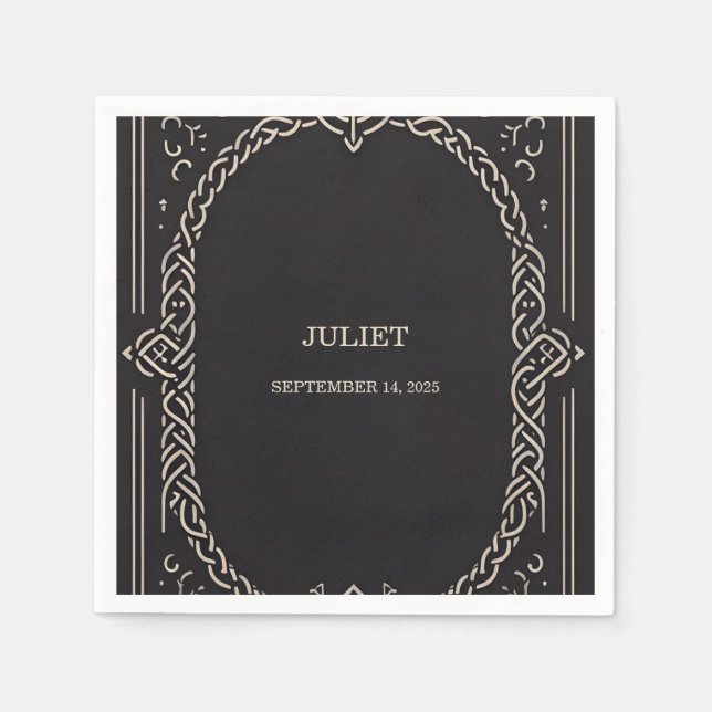 Serviette En Papier Celtic Nordique Amusement Rouleau Médiéval Enterre (Devant)