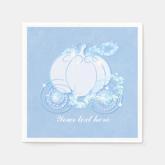 Serviette En Papier Cendrillon Carriage Storybook Princess Napkins (Devant)