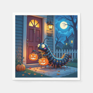 Serviette En Papier Centipède d'Halloween faisant Trick or Treating