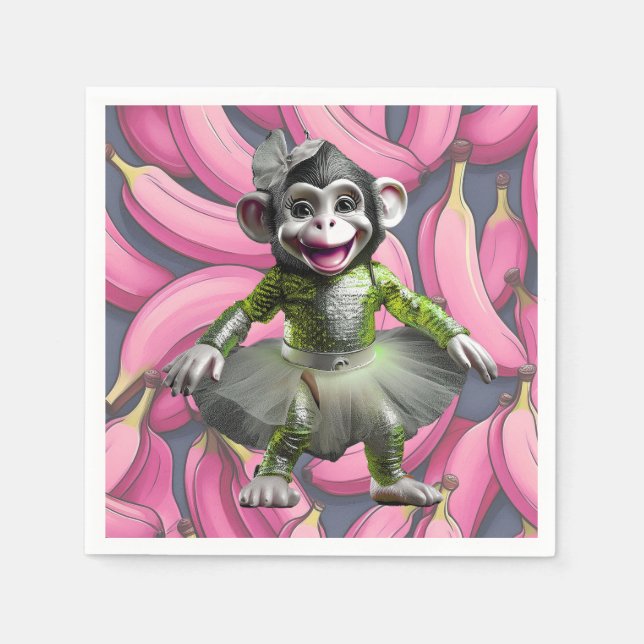 Serviette En Papier Ceramic Chimp Napkin (Devant)