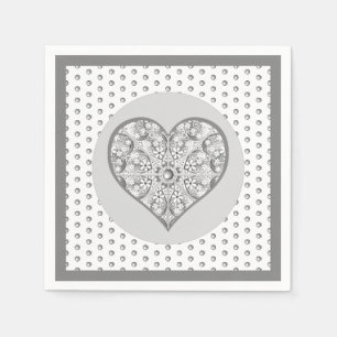 Serviette En Papier Céramique gris dentelle
