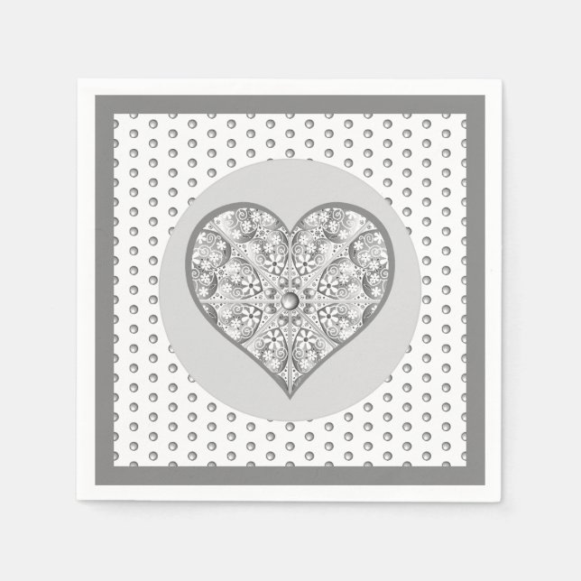 Serviette En Papier Céramique gris dentelle (Devant)