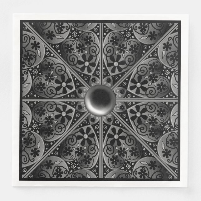 Serviette En Papier Céramique noir (Devant)