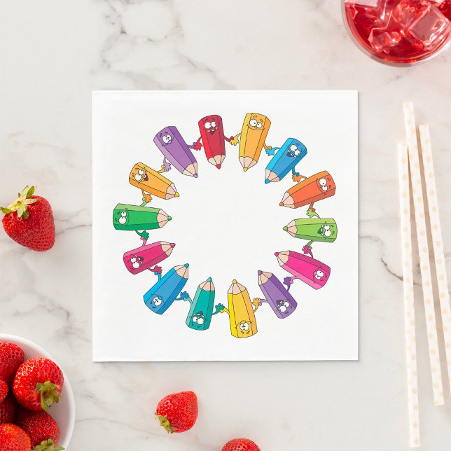 Serviette En Papier Cercle De Crayons (Créateur téléchargé)