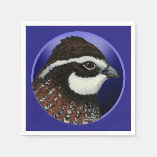 Serviette En Papier Cercle de tête de caille Bobwhite