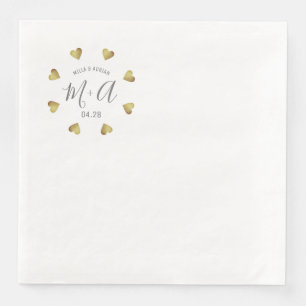 Serviette En Papier Cercle romantique de petits Coeurs d'Amour