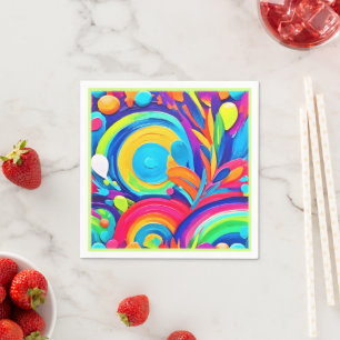 Serviette En Papier Cercles Abstraits colorés Peinture